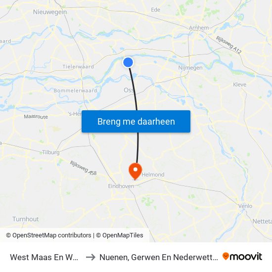 West Maas En Waal to Nuenen, Gerwen En Nederwetten map