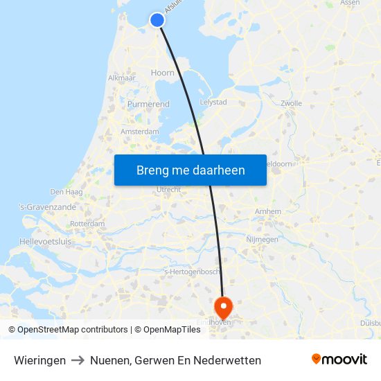 Wieringen to Nuenen, Gerwen En Nederwetten map