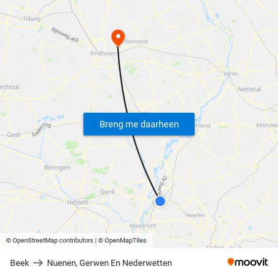 Beek to Nuenen, Gerwen En Nederwetten map