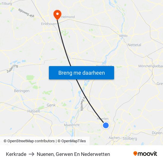 Kerkrade to Nuenen, Gerwen En Nederwetten map