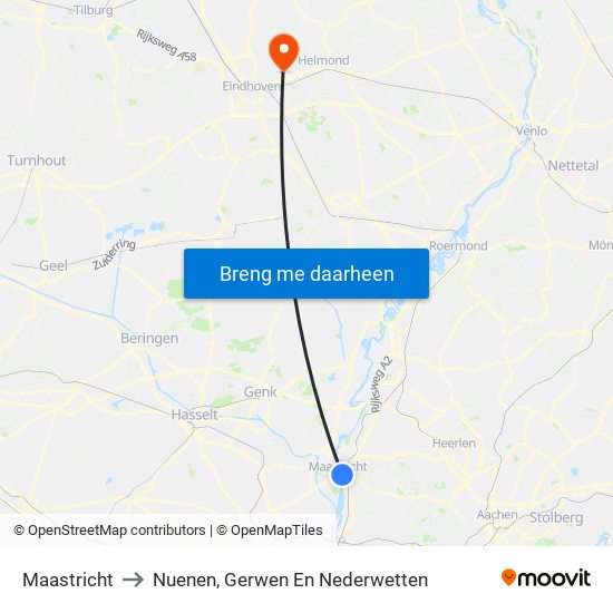 Maastricht to Nuenen, Gerwen En Nederwetten map