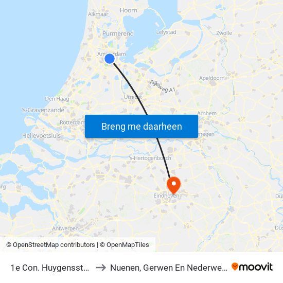 1e Con. Huygensstraat to Nuenen, Gerwen En Nederwetten map
