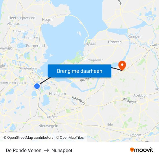 De Ronde Venen to Nunspeet map