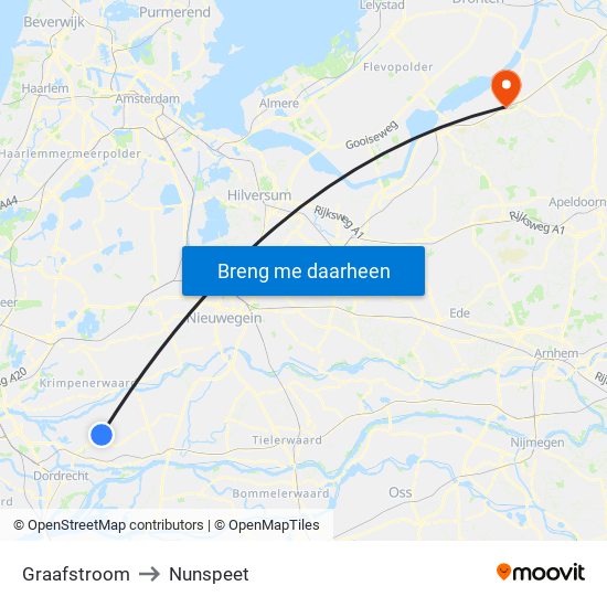 Graafstroom to Nunspeet map