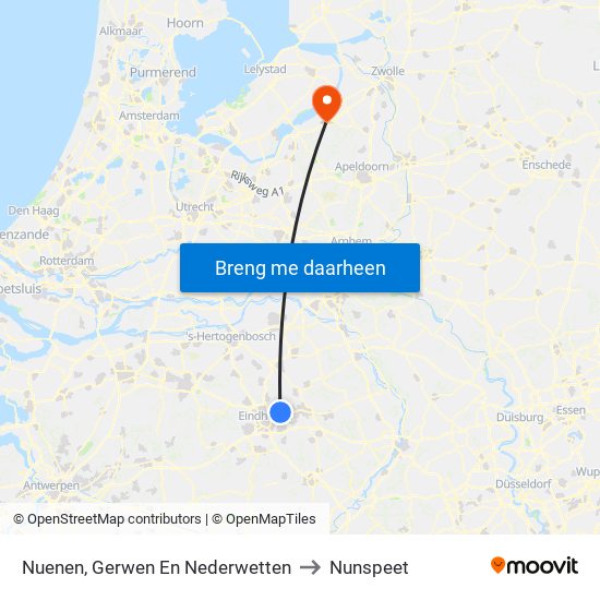 Nuenen, Gerwen En Nederwetten to Nunspeet map