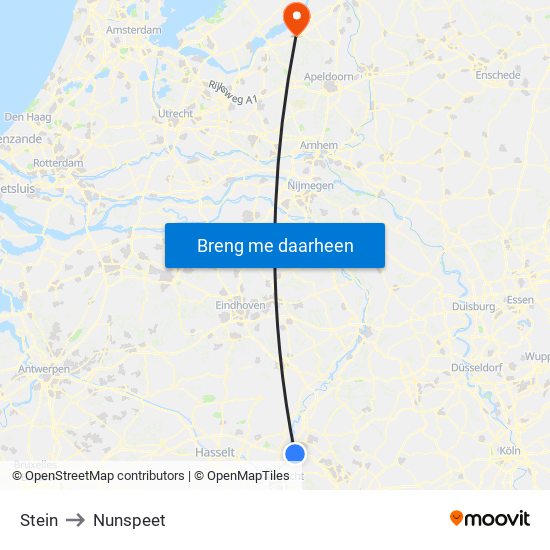 Stein to Nunspeet map