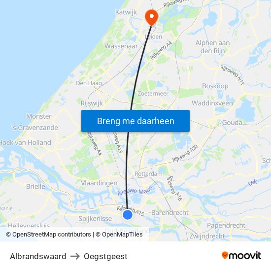 Albrandswaard to Oegstgeest map