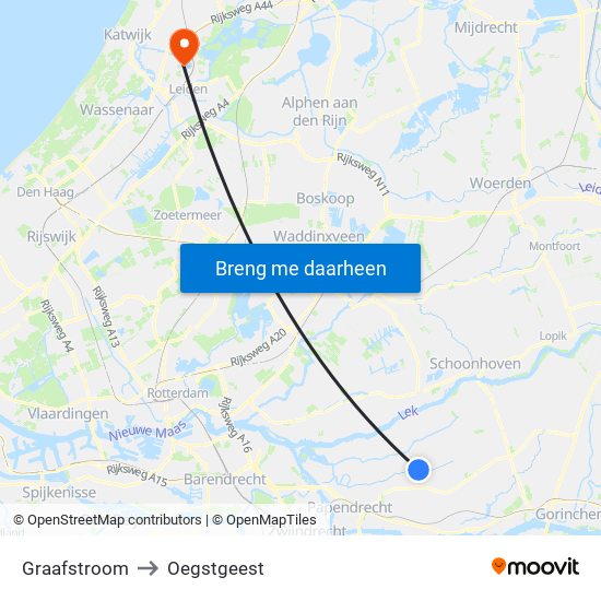 Graafstroom to Oegstgeest map