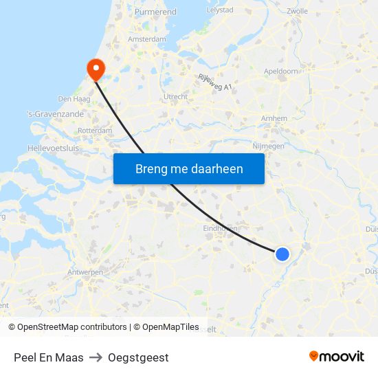 Peel En Maas to Oegstgeest map