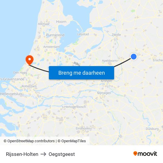 Rijssen-Holten to Oegstgeest map