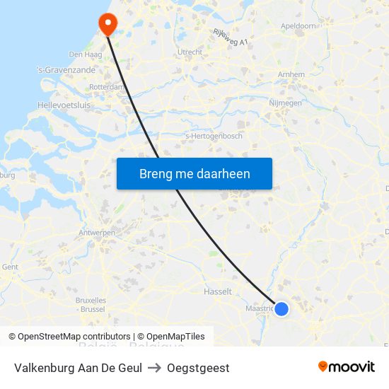 Valkenburg Aan De Geul to Oegstgeest map