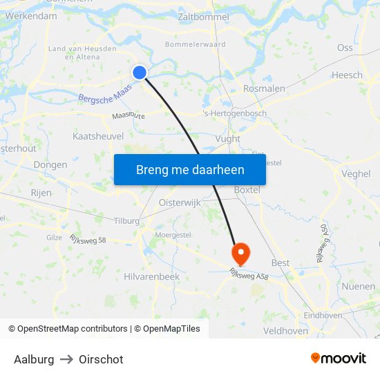 Aalburg to Oirschot map
