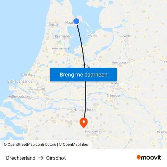 Drechterland to Oirschot map