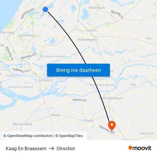 Kaag En Braassem to Oirschot map