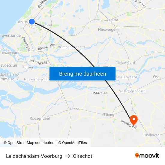 Leidschendam-Voorburg to Oirschot map