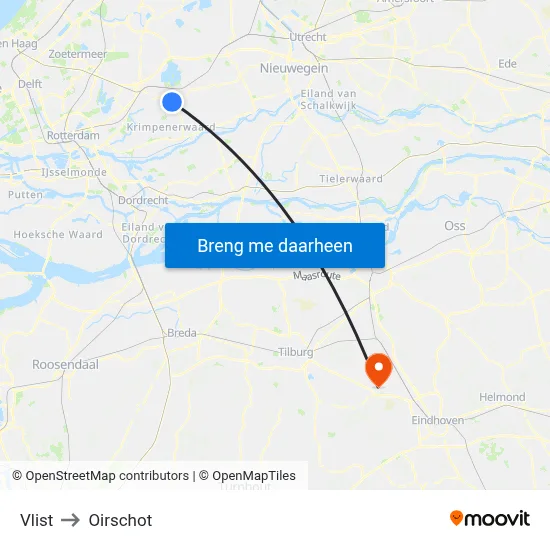 Vlist to Oirschot map