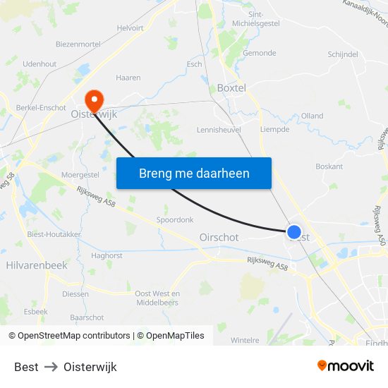 Best to Oisterwijk map