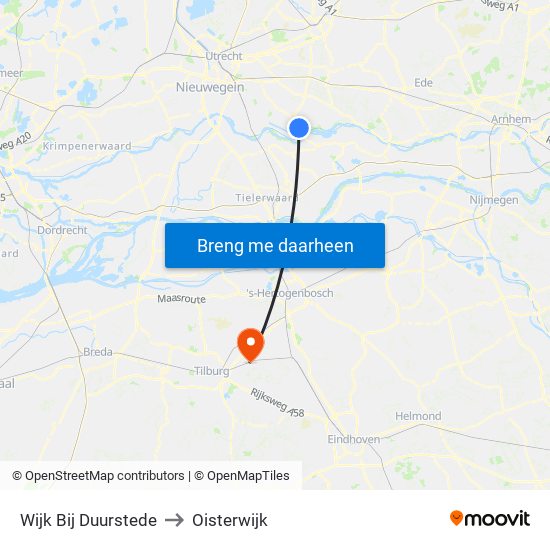 Wijk Bij Duurstede to Oisterwijk map