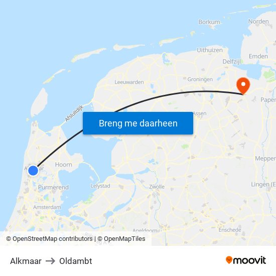 Alkmaar to Oldambt map