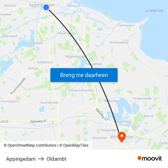 Appingedam to Oldambt map