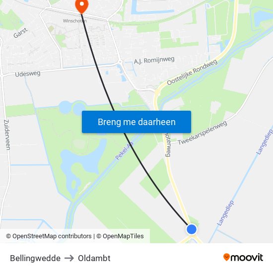 Bellingwedde to Oldambt map