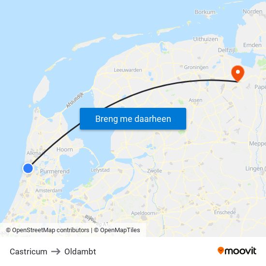 Castricum to Oldambt map