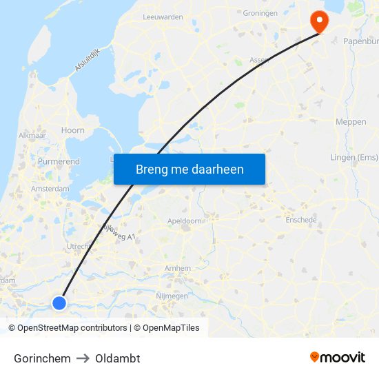 Gorinchem to Oldambt map