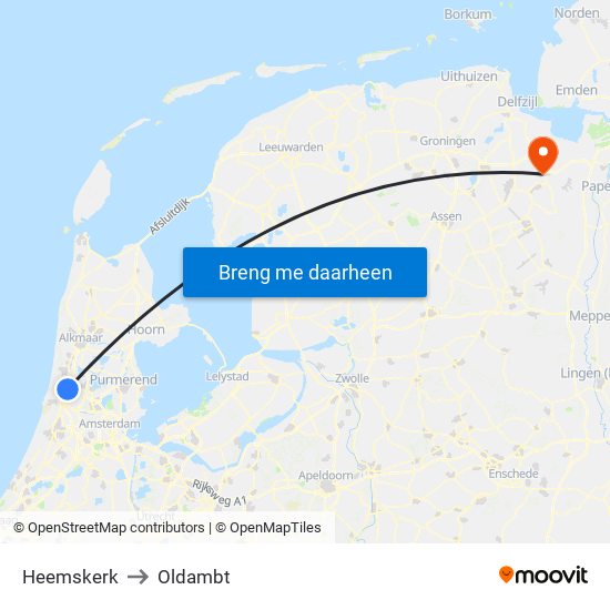 Heemskerk to Oldambt map