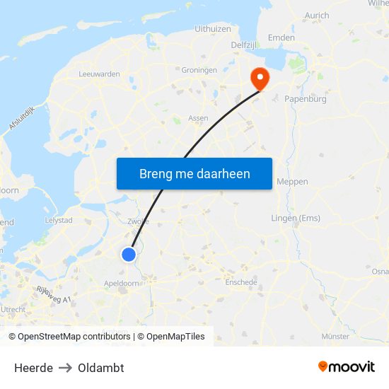 Heerde to Oldambt map