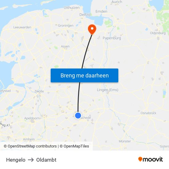 Hengelo to Oldambt map