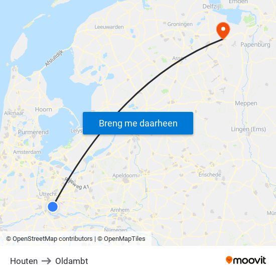 Houten to Oldambt map