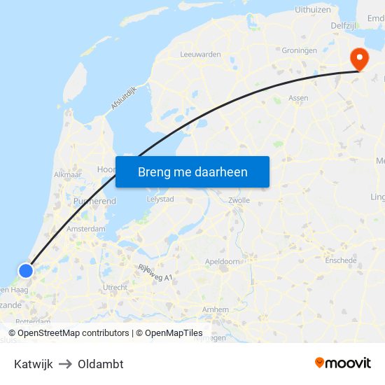 Katwijk to Oldambt map