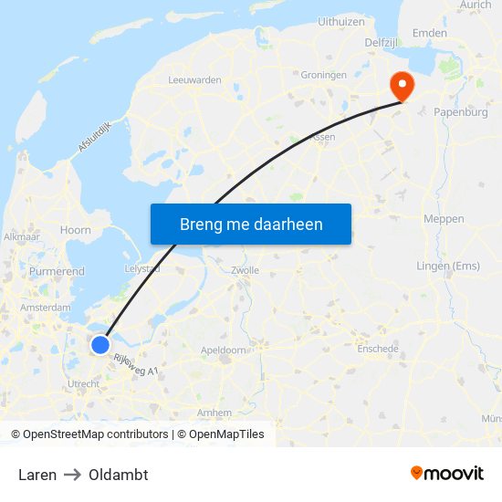 Laren to Oldambt map