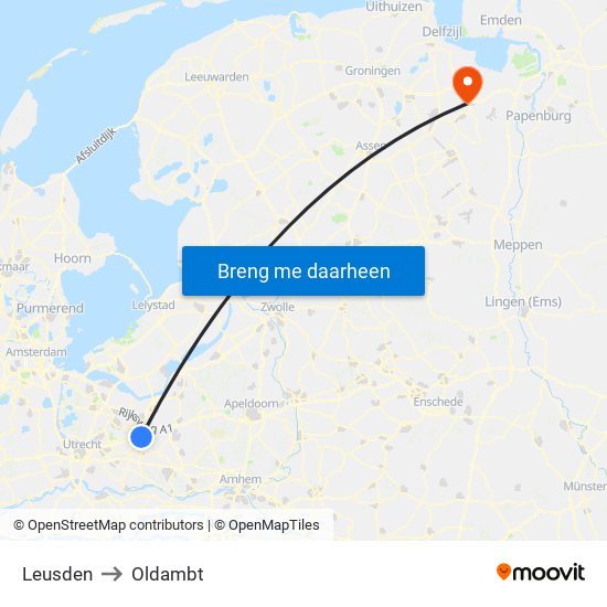 Leusden to Oldambt map
