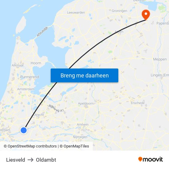 Liesveld to Oldambt map