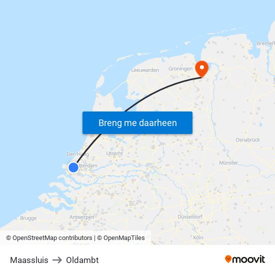 Maassluis to Oldambt map