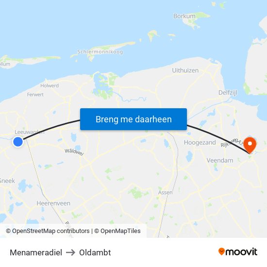 Menameradiel to Oldambt map