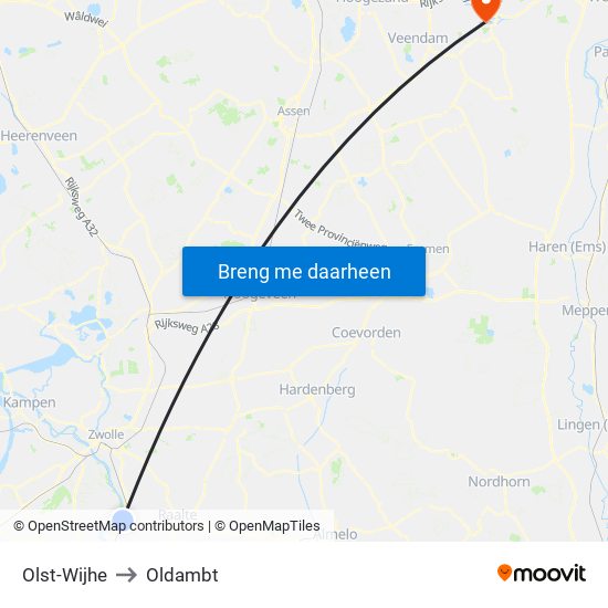 Olst-Wijhe to Oldambt map