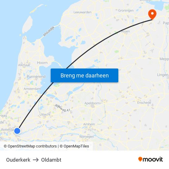 Ouderkerk to Oldambt map