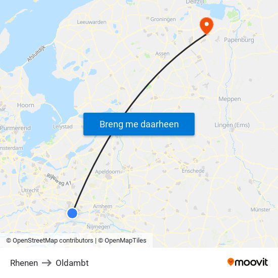 Rhenen to Oldambt map