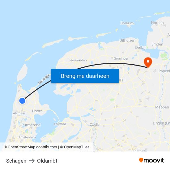 Schagen to Oldambt map