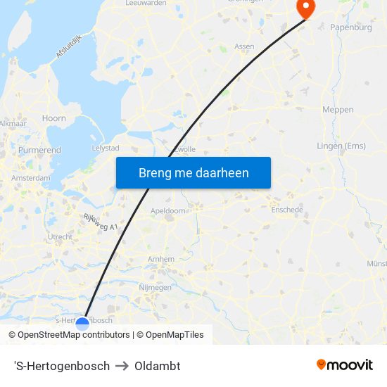'S-Hertogenbosch to Oldambt map