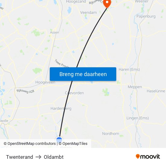Twenterand to Oldambt map