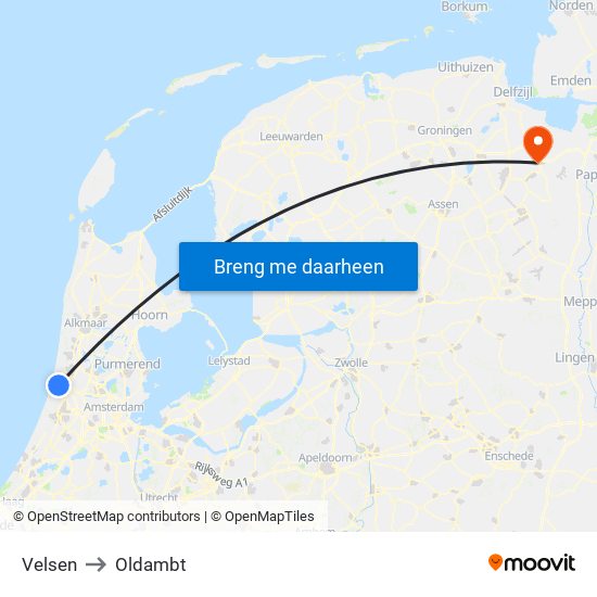 Velsen to Oldambt map