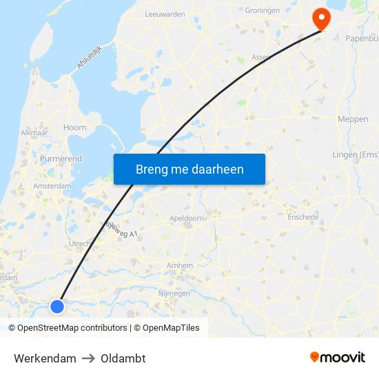Werkendam to Oldambt map