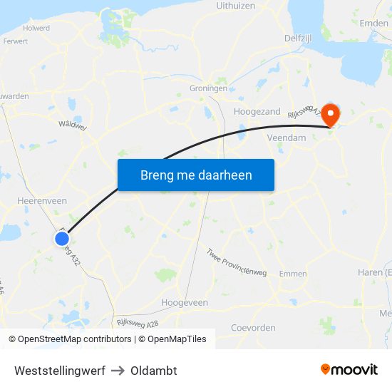 Weststellingwerf to Oldambt map