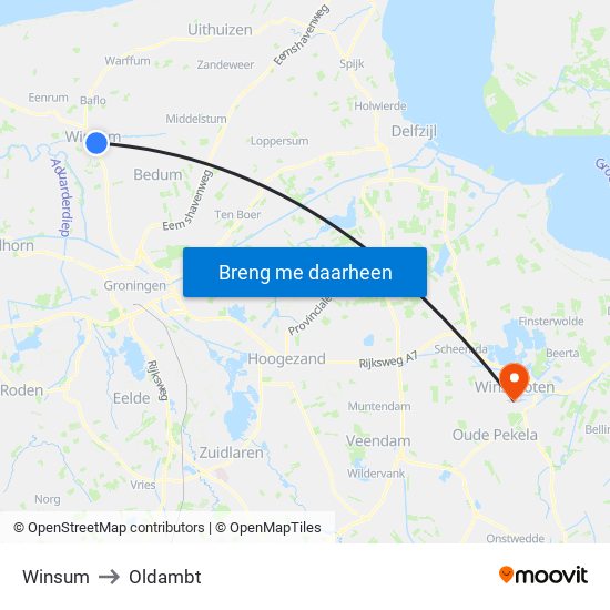 Winsum to Oldambt map