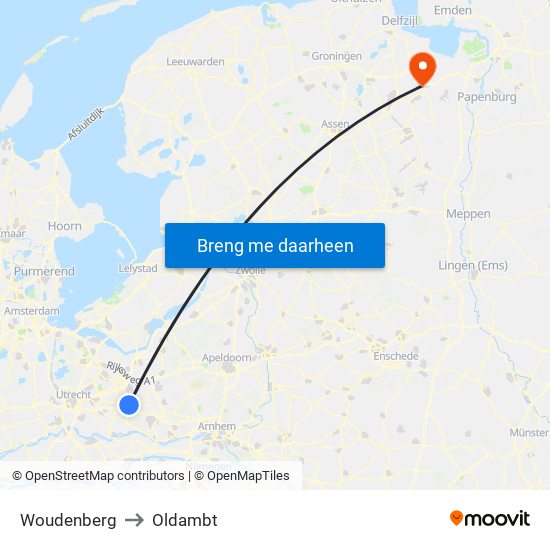 Woudenberg to Oldambt map