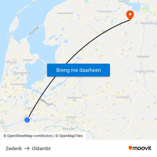 Zederik to Oldambt map
