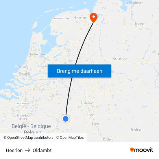 Heerlen to Oldambt map